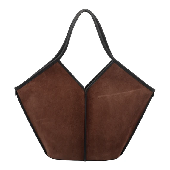 Brown Suede Calella Tote Distressed