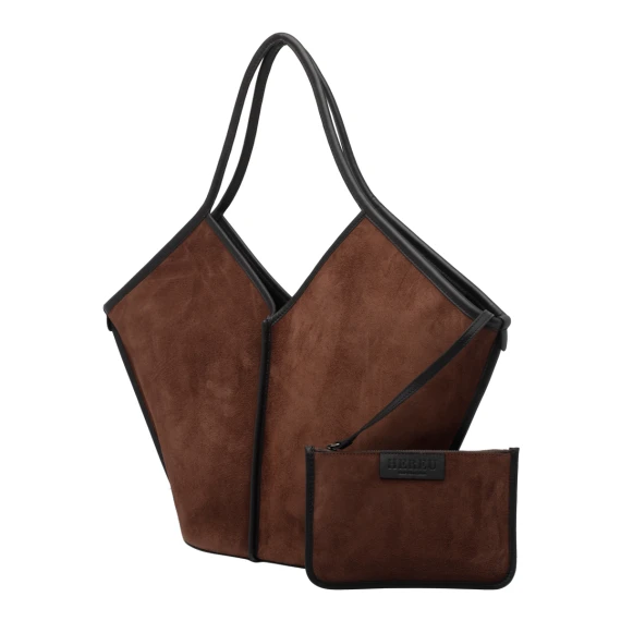 Brown Suede Calella Tote Distressed