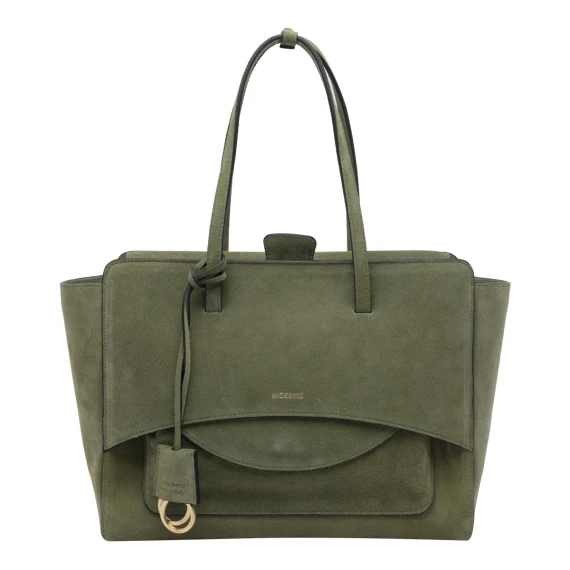 Large Suede Flap Handbag