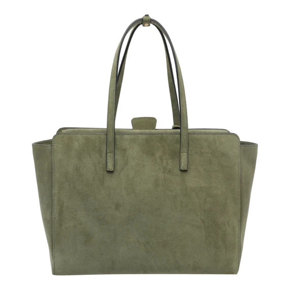 Large Suede Flap Handbag