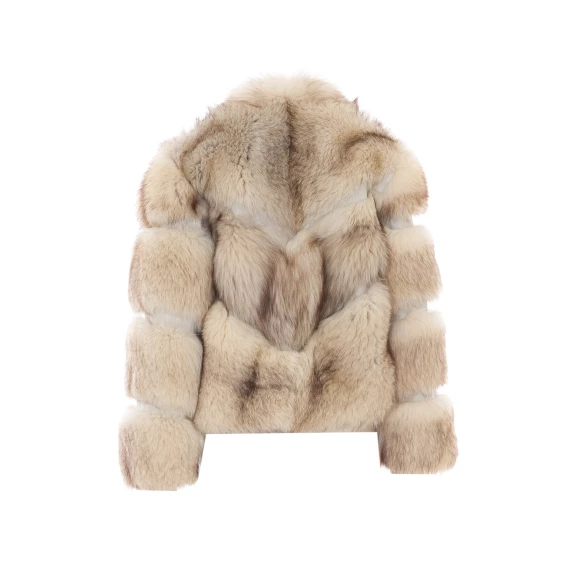 White real fur bomber IACOPA
