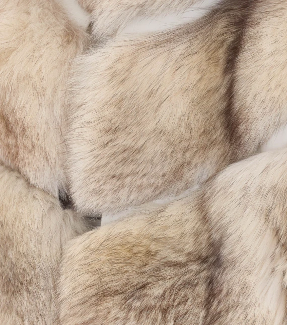 White real fur bomber IACOPA