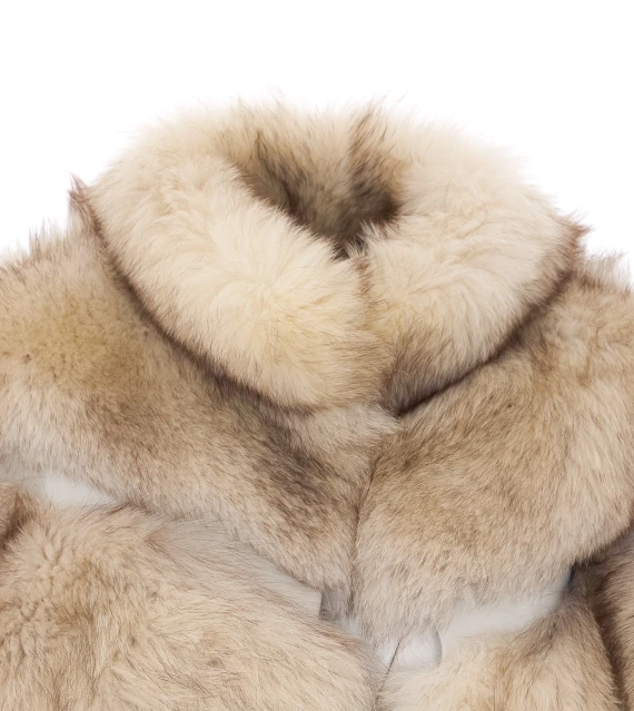 White real fur bomber IACOPA