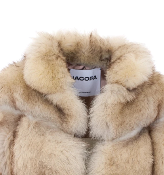White real fur bomber IACOPA