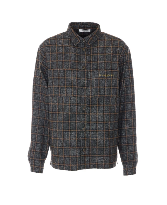 Camicia grigio scuro a quadri