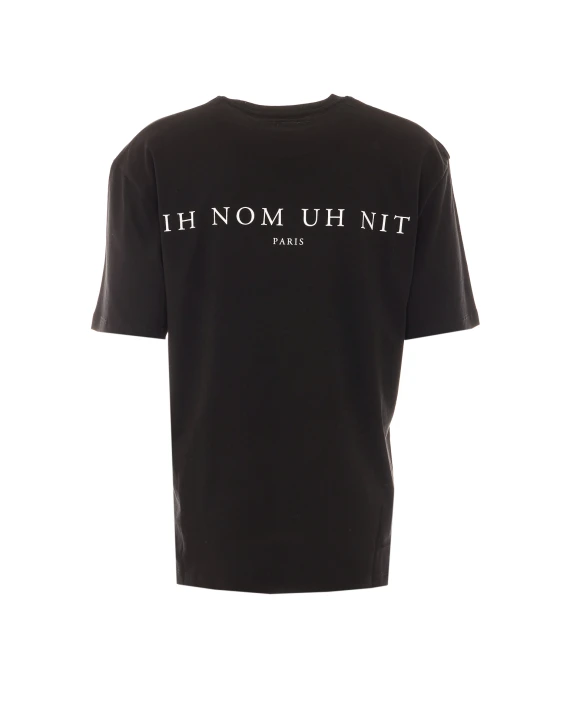 Black T-shirt with masked face print IH NOM UH NIT
