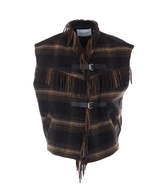 Black and Khaki Ginesa Vest isabel marant etoile