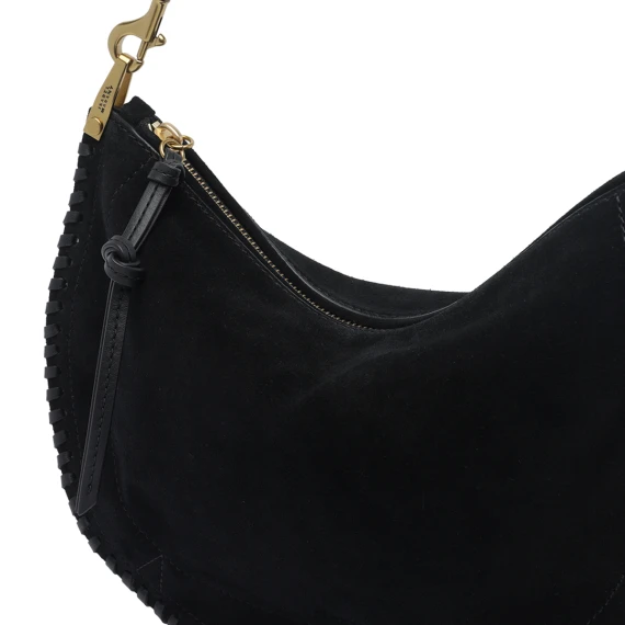 Black Oskan Soft Zip Shoulder Bag