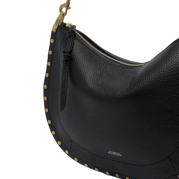 Black Oskan Soft Zip Shoulder Bag