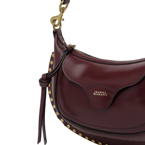 Burgundy Moon Pocket Shoulder Bag