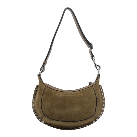 Taupe Oskan Moon Suede Shoulder Bag
