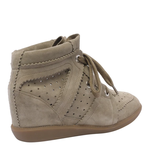 Bobby taupe suede high-top sneakers isabel marant