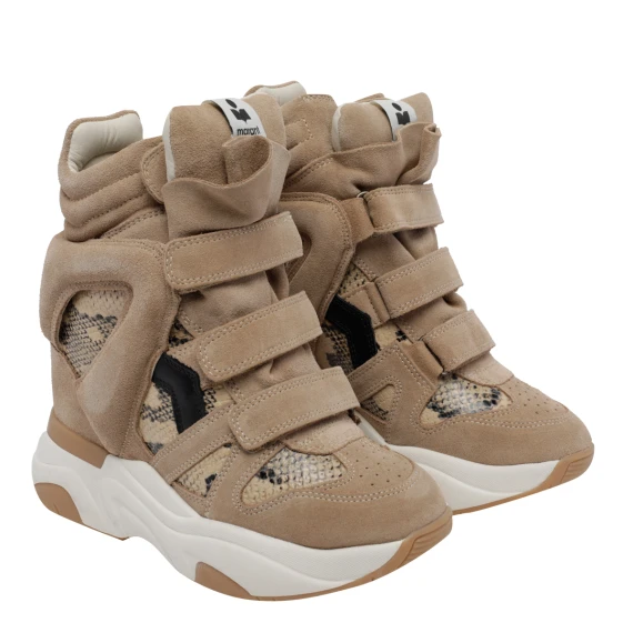 Balskee beige high-top sneakers isabel marant