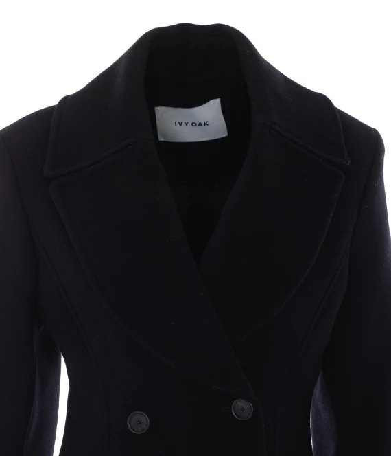 Black double-breasted coat IVY&OAK