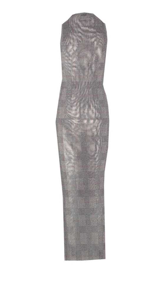 PRINCE OF WALES MESH LONG DRESS