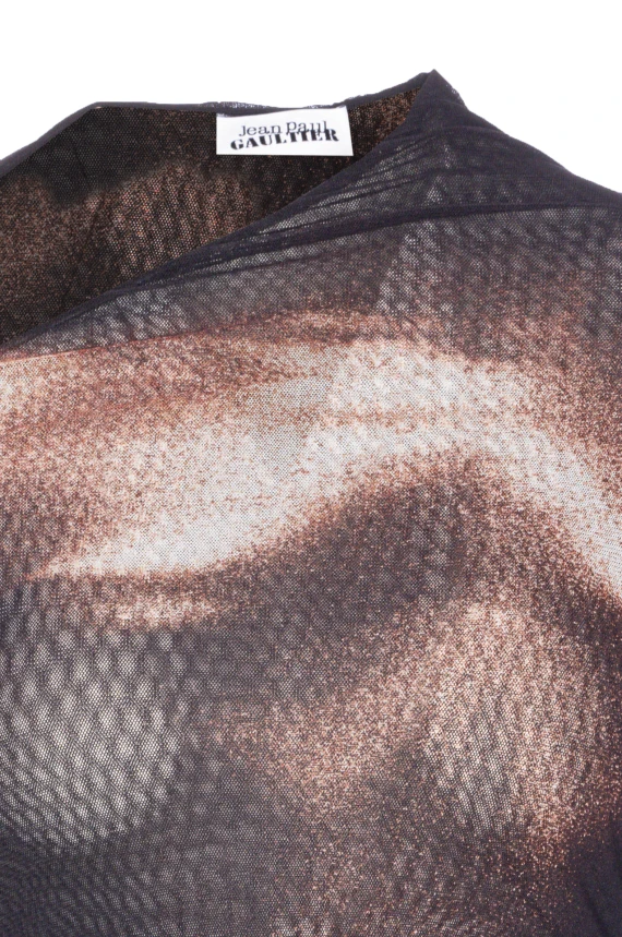 BODY DUST PRINT ASYMMETRIC CROP TOP