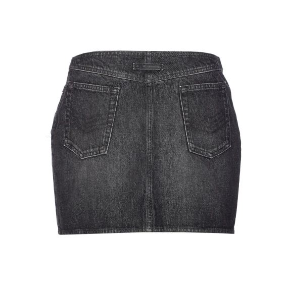 MINI DENIM FRONT ZIPPED SKIRT