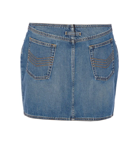 MINI DENIM FRONT ZIPPED SKIRT