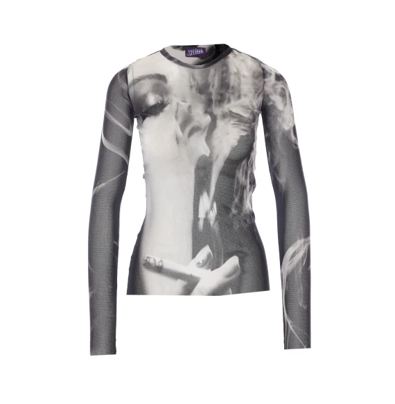 Top a maniche lunghe nero