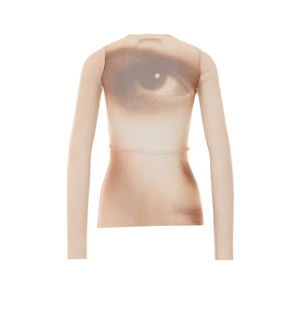 Top beige a maniche lunghe JEAN PAUL GAULTIER