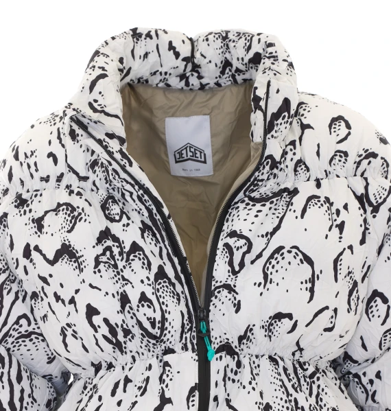 White and black Halo puffer jacket Jet Set