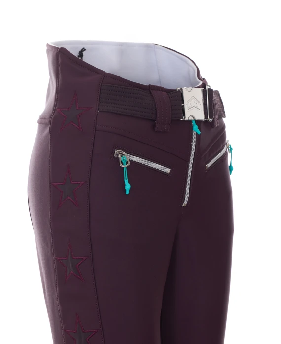 Tiby Star ski pants in dark bordeaux Jet Set