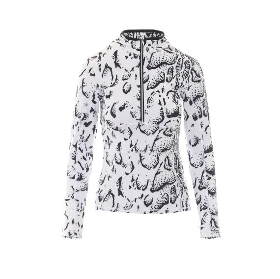 White and black long-sleeve half-zip top Jet Set