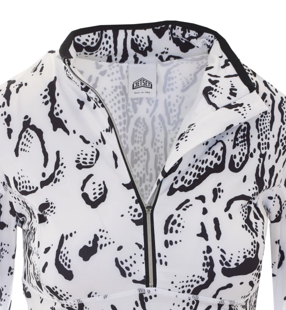 White and black long-sleeve half-zip top Jet Set
