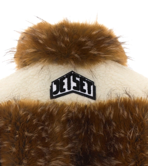 White padded bomber jacket with teddy-effect inserts Jet Set
