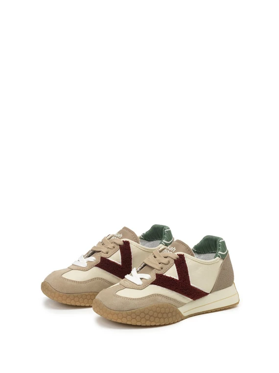 Women's Sneakers in Walnut and Burgundy