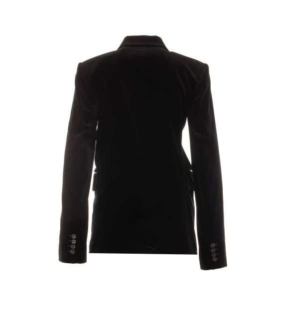 Black stretch velvet blazer KHAITE