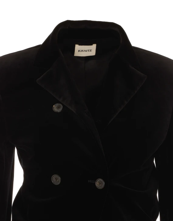 Black stretch velvet blazer KHAITE
