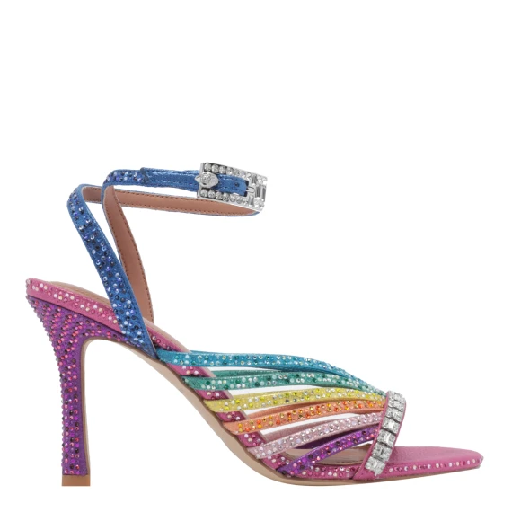 838 - Crystal Strappy Sandal-Mult/Other Fabric-Occasion