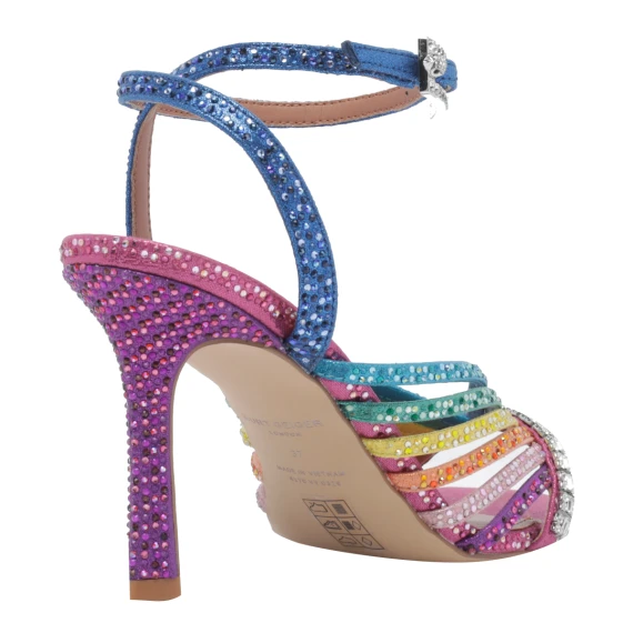 838 - Crystal Strappy Sandal-Mult/Other Fabric-Occasion