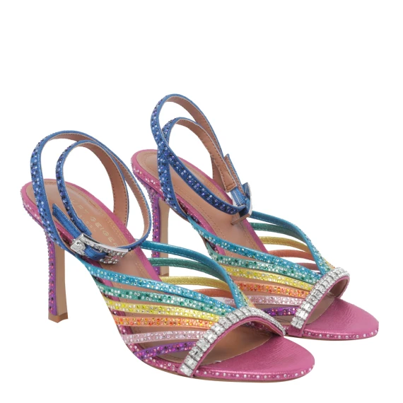 838 - Crystal Strappy Sandal-Mult/Other Fabric-Occasion