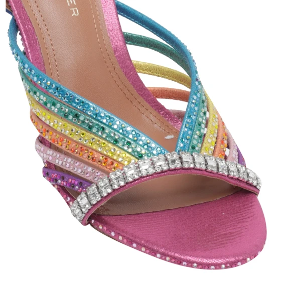 838 - Crystal Strappy Sandal-Mult/Other Fabric-Occasion
