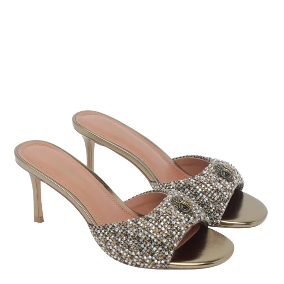 846 - Oxford Heel Mule 75-Beige Comb Fabric-Occasion