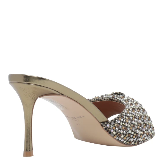 846 - Oxford Heel Mule 75-Beige Comb Fabric-Occasion
