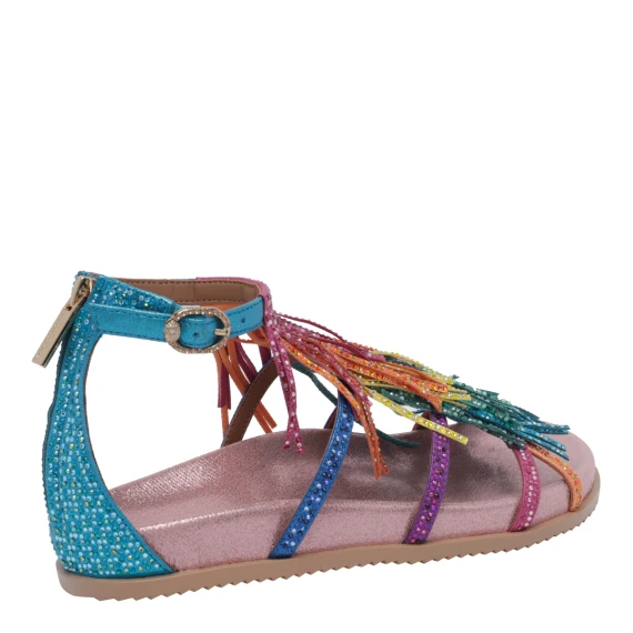 712 - Fringe Flat Sandal-Mult/Other Fabric/Other-Summer