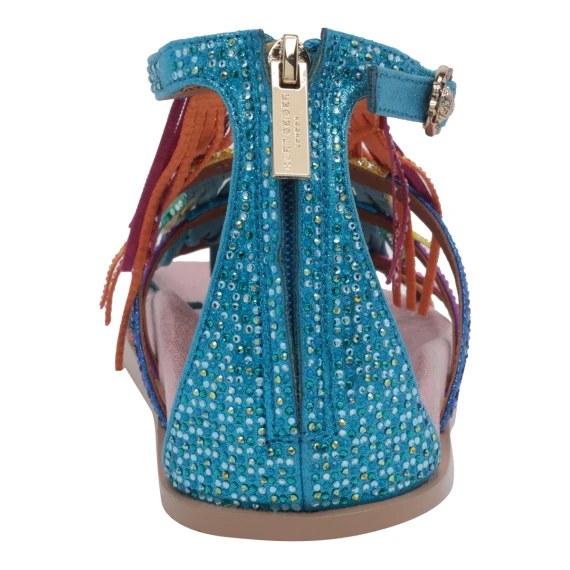 712 - Fringe Flat Sandal-Mult/Other Fabric/Other-Summer