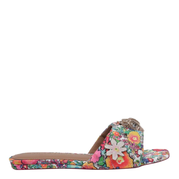 744 - Kensington Flat Sandal-White/Oth Fabric/Other Print-Summer KURT GEIGER