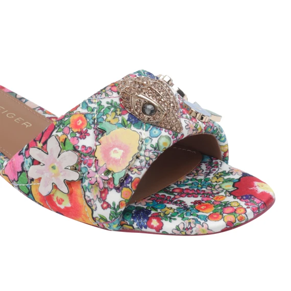 744 - Kensington Flat Sandal-White/Oth Fabric/Other Print-Summer