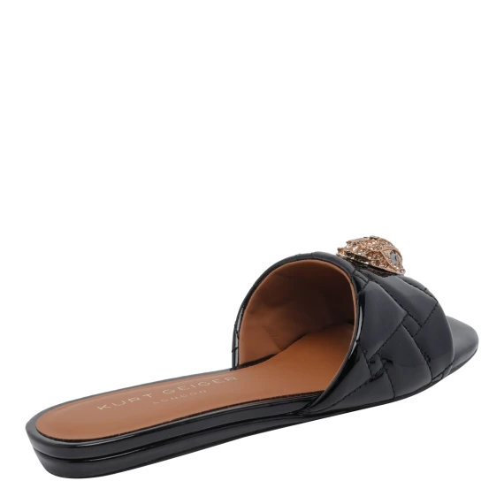 816 - Kensington Flat Sandal-Black Patent-Summer