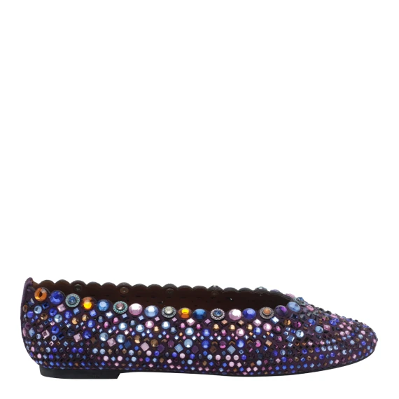 784 - Jewel Perf Ballerina-Purple-Suede Flats