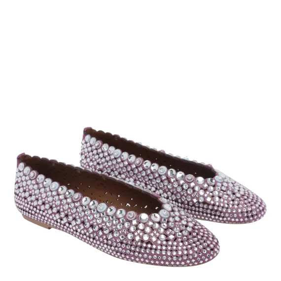 785 - Jewel Perf Ballerina-Viola-Suede Flats