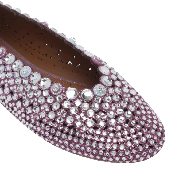 785 - Jewel Perf Ballerina-Viola-Suede Flats