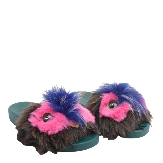 Meena Mascot green slide sandals KURT GEIGER