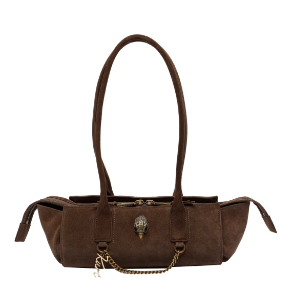 Borsa a tracolla in pelle di vitello marrone