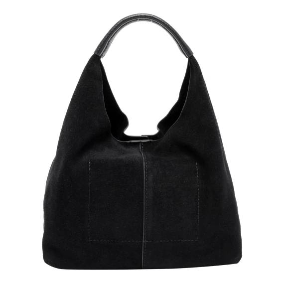 Black calf leather hobo bag KURT GEIGER