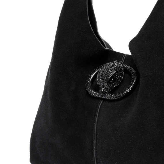 Black calf leather hobo bag KURT GEIGER